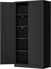 Steel Snapit Storage Cabinet 72" Locking Metal Garage Storage Cabinet with 4 Adj