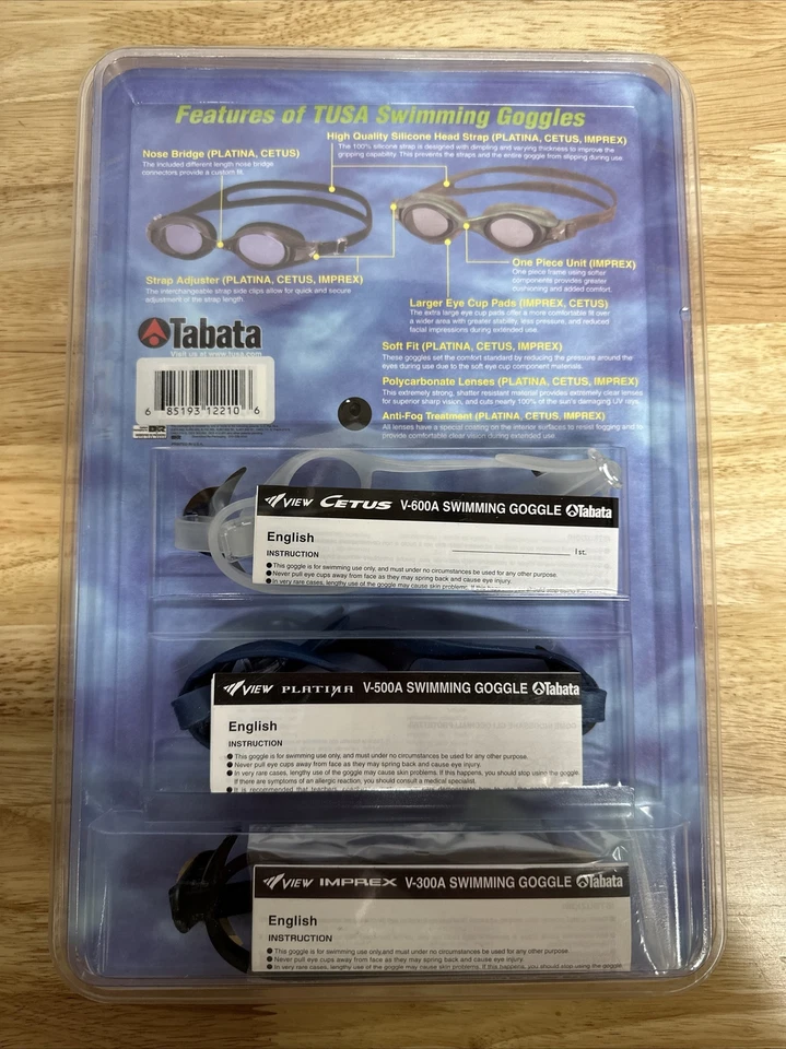 Óculos de natação Tusa Professional pacote com 3 CETUS, PLATINA e IMPREX novo - Imagem 2 de 2
