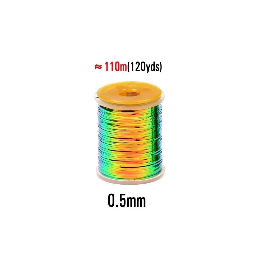 TINSEL FLASH 2 Tone Peacock .5mm Perdigon Wrap Fly Tying