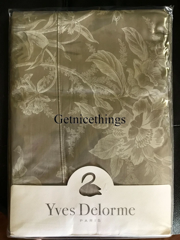 Hoja plana Yves Delorme 94x116 Queen Aurore placa Gary botánica floral Francia Foto 2 de 4