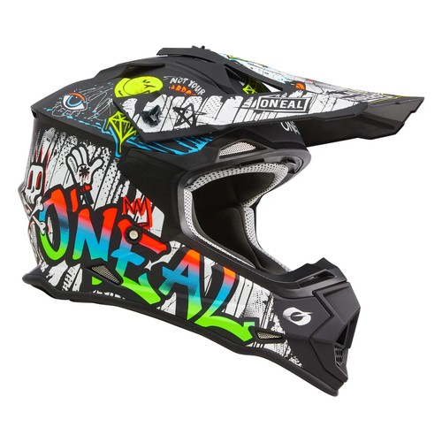 Oneal Fury Casque Motocross MX – Coque ABS Légère, Visière Réglable, Doublure Lavable, Fermeture Magnétique Fidlock – Tailles XS à XL – Support GoPro Inclus