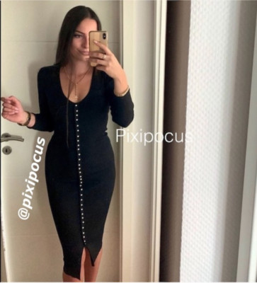 ZARA NWT PEARL BUTTON KNIT MIDI SWEATER 