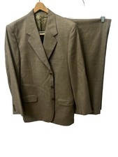 VTG Valentino Uomo 2 PC 43 L Men's Suit Beige 3-Button Pants 32x29