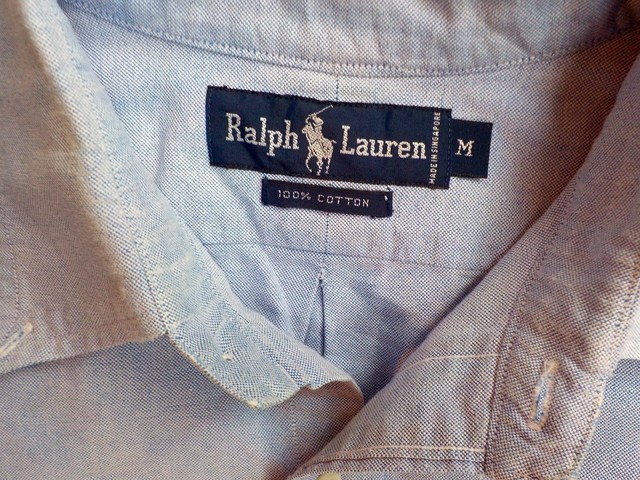 Polo Ralph Lauren Teddy Bear Logo Blue Dress Shirt Mens Medium | eBay