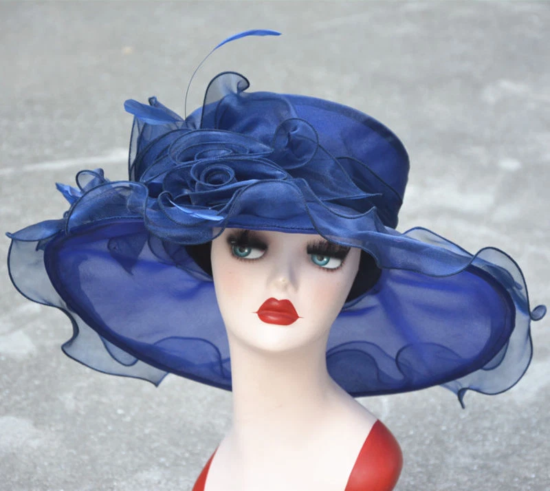 Navy Wedding Hat In Women's Formal Hats for sale | eBay