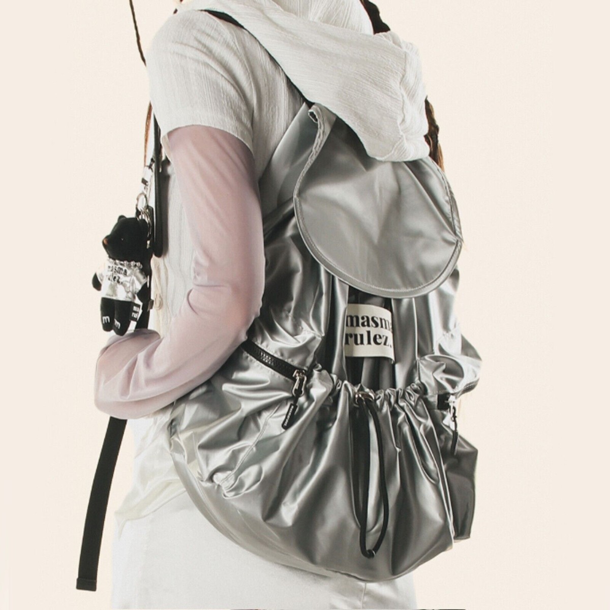 【masmarulez】 韓国人気★ String Flap BackPack_Check Masmarulez] Korean String Flap Backpack Lightweight