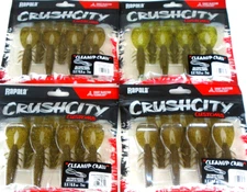 Rapala "Crush City" Cleanup Craws (Lot of 4-Packs-7 Per Pack-CC-4-03)