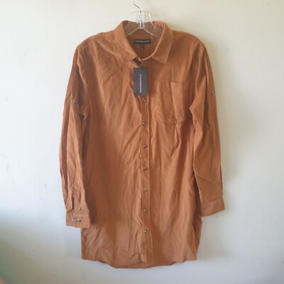 Mittwochs Mädchen orange senf Needlecord Shirt Minikleid Gr. XS Oversized