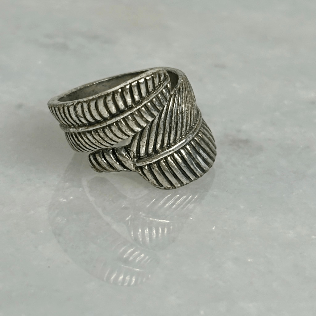 Silver-tone Wrap Around Feather Statement Bohemia… - image 2