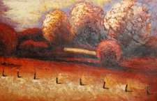 Contemporary expressionist oil painting landscape