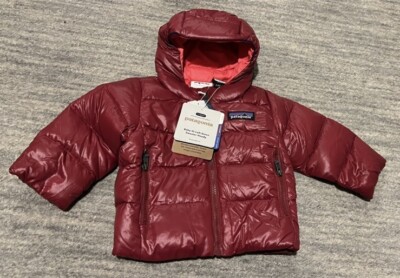 Brand NEW $149 Patagonia 3-6 M Hi Loft Down Sweater Hoody Wax Red