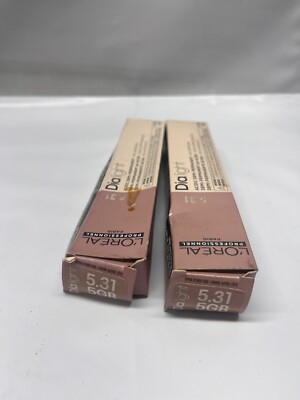Lot of 2 - L'Oreal Dialight  5.31/5GB, Demi-Permanent Hair Color, Boxes Damaged