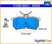 Bremsbelagsatz, Scheibenbremse Ate 13.0460-2835.2 FüR Ford