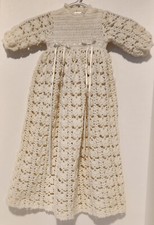 Vintage Crocheted Baptism Gown Handmade