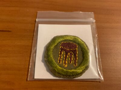 BSA, Wood Work Merit Badge, Narrow Tan Crimped, 1936-1946, Type C