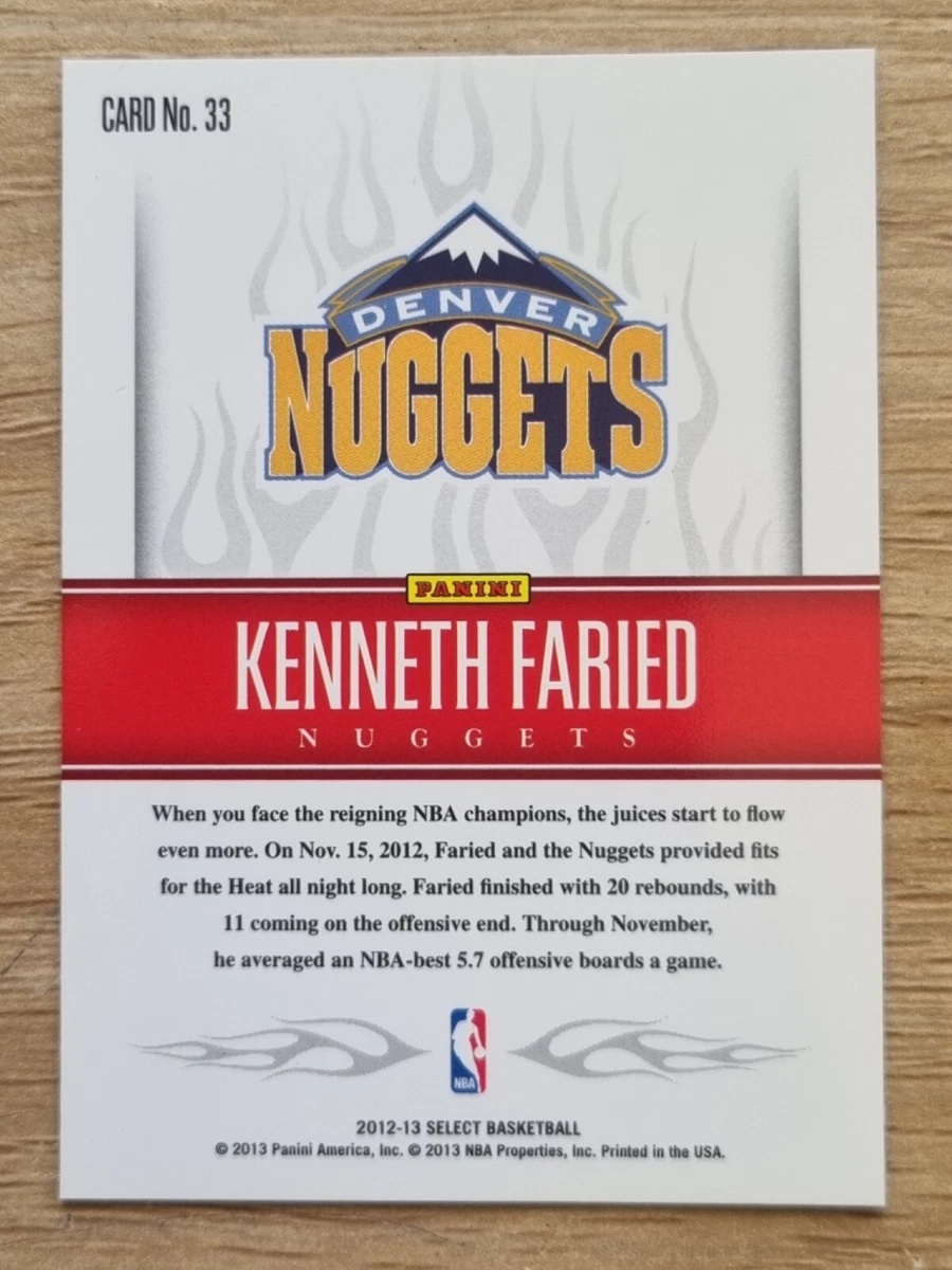 2012-13 Panini Select Hot Rookies #33 Kenneth Faried - Nuggets RC