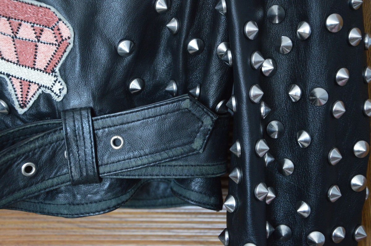 Zara Leather studded biker jacket patches Sold Out TIGER Zara Leather studded biker jacket patches Sold Out TIGER