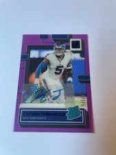 Kayvon Thibodeaux Purple Rated Rookie Auto /175, NY Giants Clearly Donruss