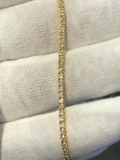 Bracciale Tennis Classico 2.26ct Diamanti Naturali In Oro Giallo 14K 7"L