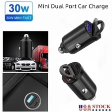 Mini 30W Car Phone Charger Dual USB Type-C PD Car Phone Fast Charging Adapter