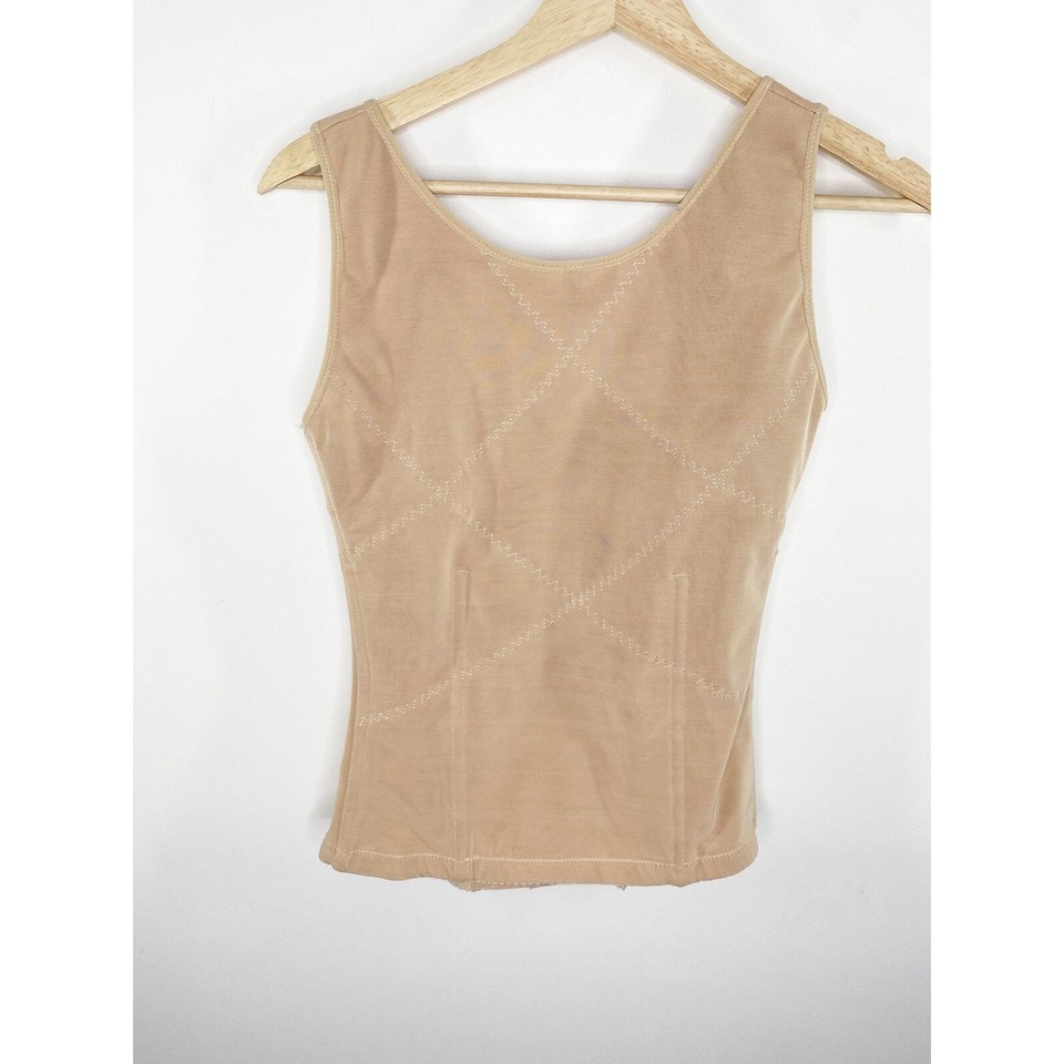 Ekouaer Nude Hook & Loop Stretch Corset Shapewear Top Women's Size 14