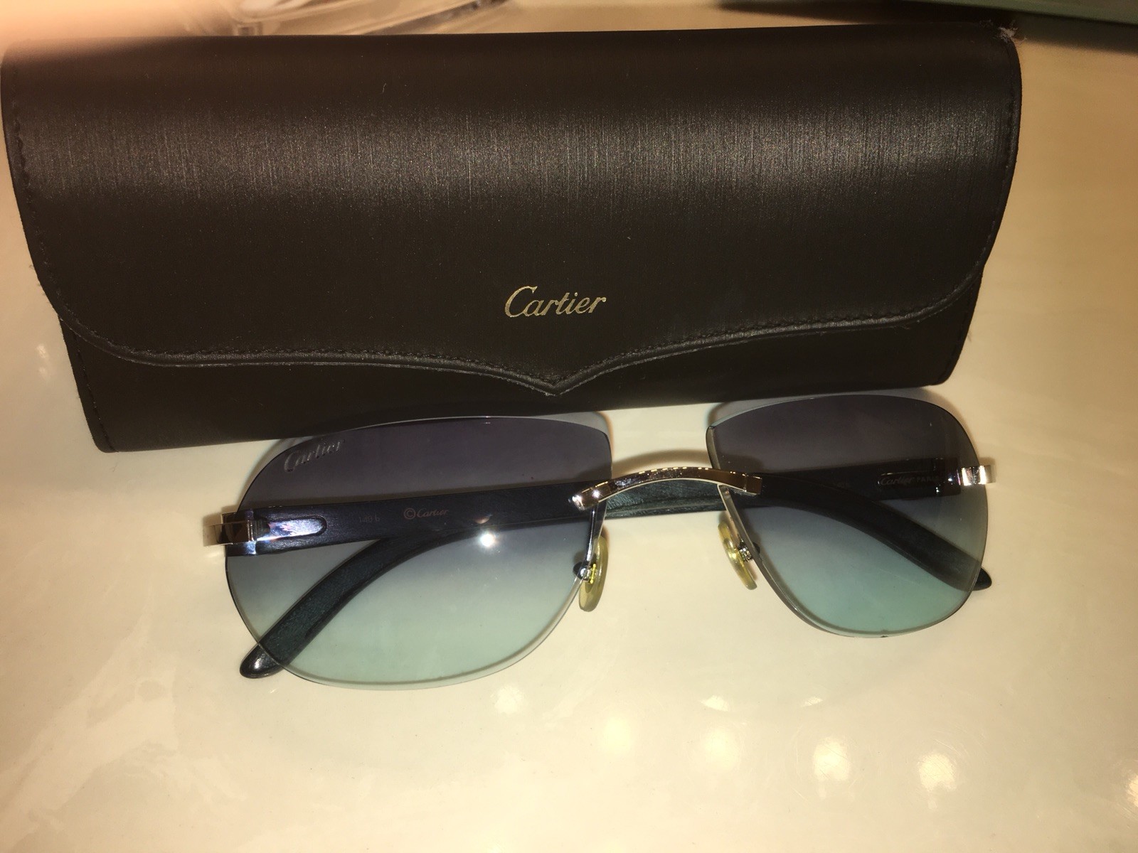 blue wood cartier glasses