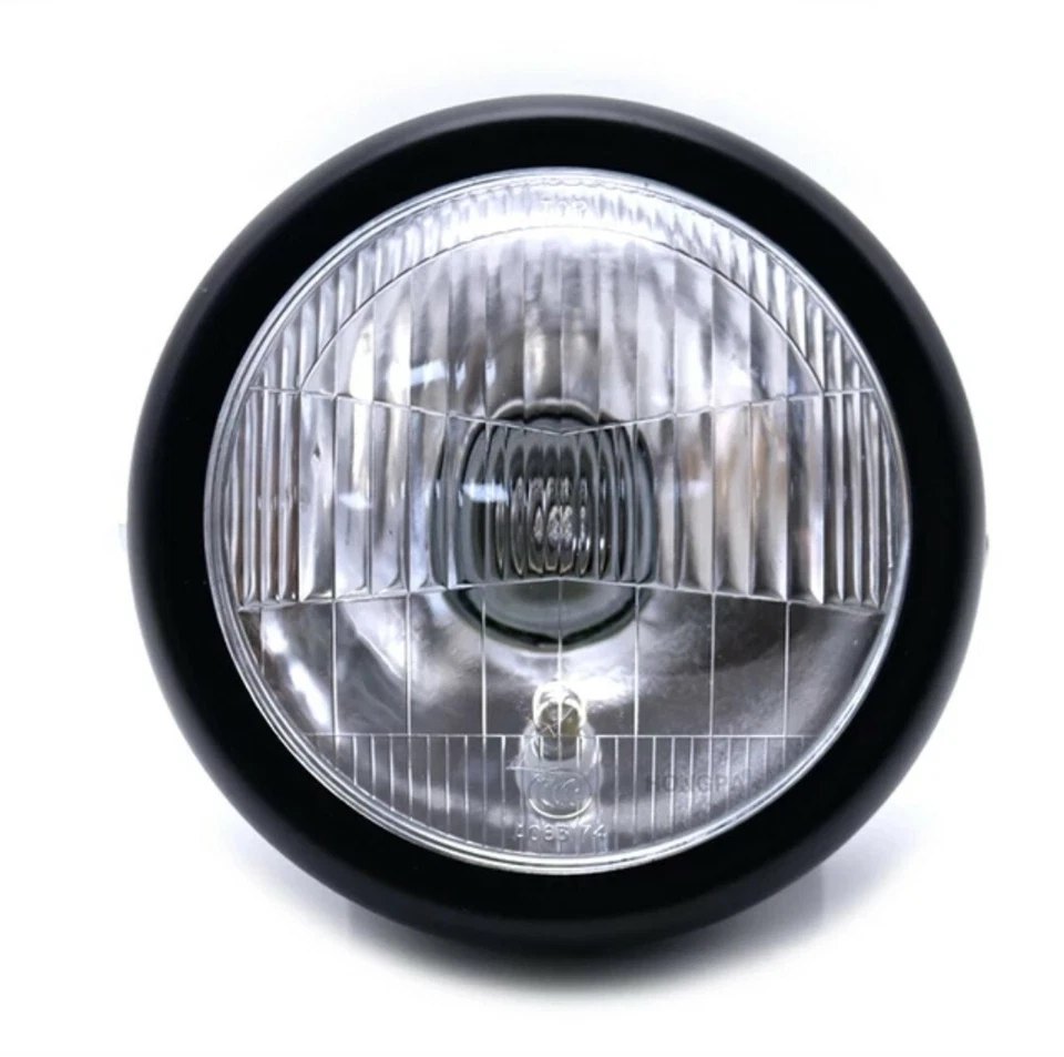 🇮🇹 FARO MOTO 6.5" NERO OPACO CAFE RACER HARLEY GUZZI FANALE ANTERIORE MOTO - Immagine 3 di 4