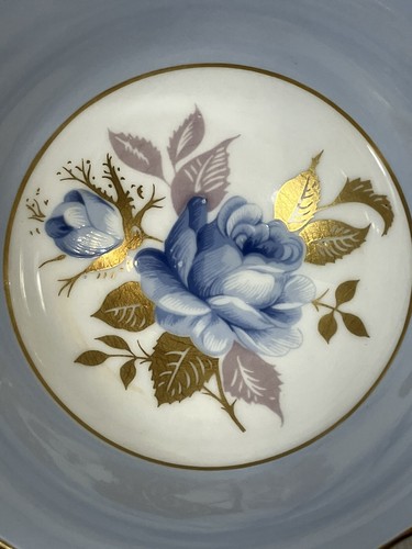 Aynsley Blue Rose Cup & Saucer w/ Gold Trim - Fine Bone China - Picture 7 of 14