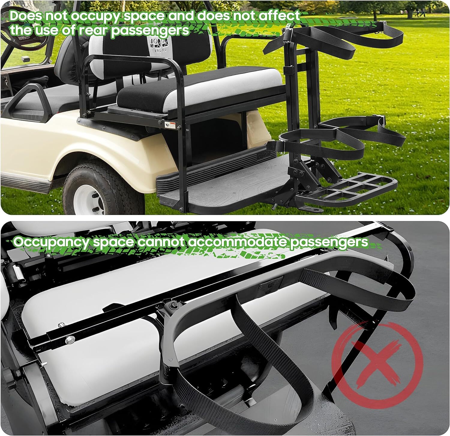 Golf Cart Bag Holder Rack for Yamaha EZGO TXT RXV Club Car DS Precedent