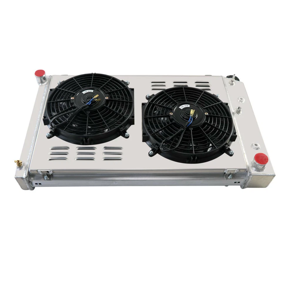 4 Row Aluminum Radiator+Shroud Fan For 1970-88 Chevy k5 Blazer GMC C/K 1500 2500 Foto 4 de 4