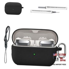 Case for Bose Ultra Open Earbuds 2nd Gen ,Liquid Silicone Full-Body Black