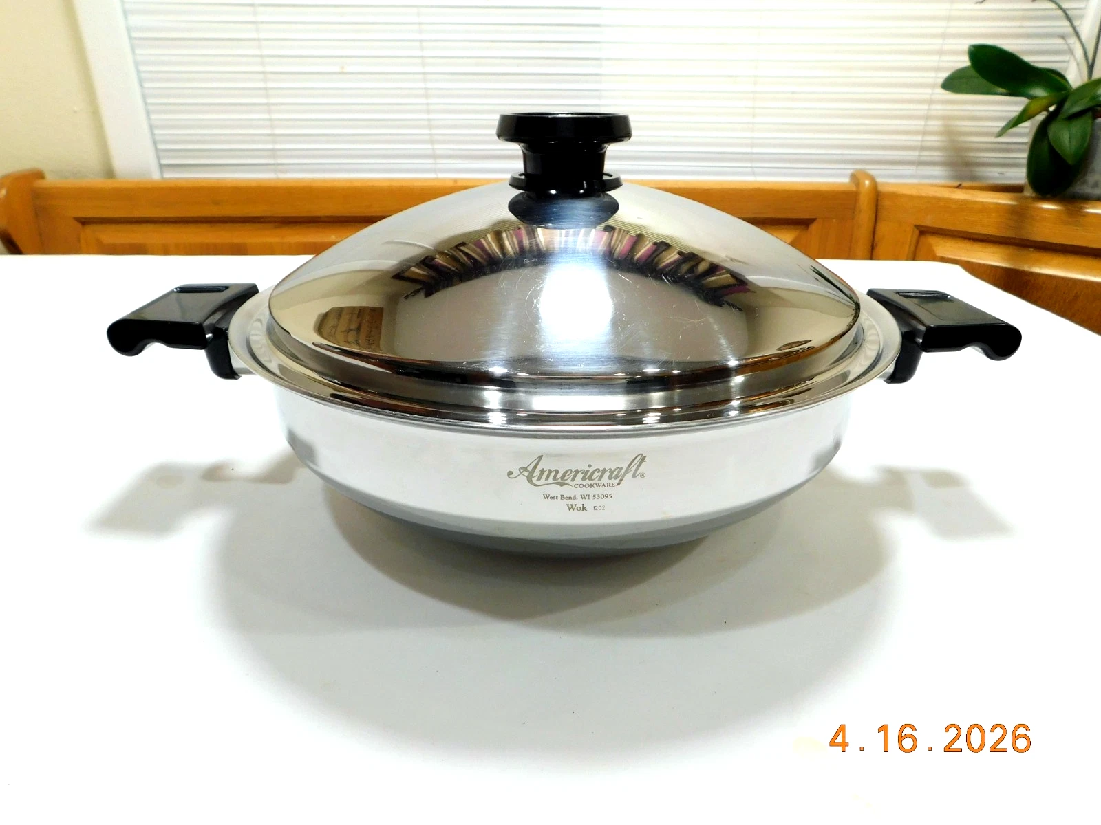 KITCHEN CRAFT AMERICRAFT 5 QUART 12" WOK STAINLESS STEEL WATERLESS USA