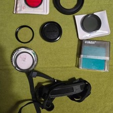 Camera Filters Lens Hood Strap Lot - Vivitar Makinon Rolev Cokin Minolta