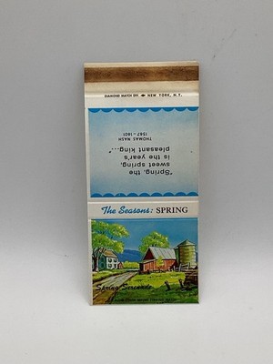 Vintage Diamond Matchbook The Seasons Spring Serenade Thomas Nash Quote