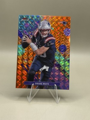 DRAKE MAYE 2025 TOPPS FINEST ORANGE GEOMETRIC /25 #62 PATRIOTS