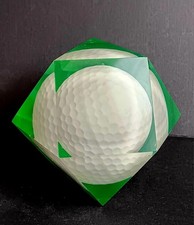 GOLF BALL IN ACRYLIC DESK PAPERWEIGHT 2"