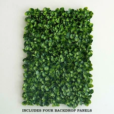 22 sq ft Green Large Boxwood Leaves 11UV Protected Wall Backdrop Panels Wedding