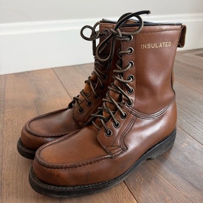 Aspen Trail Finders Moc Toe Sport Boots Men's Sz 9 Insulated, Cognac Brown