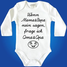Lustiger Baby Body Fun Bodie Babybody Strampler - Wenn Mama & Papa nein sagen