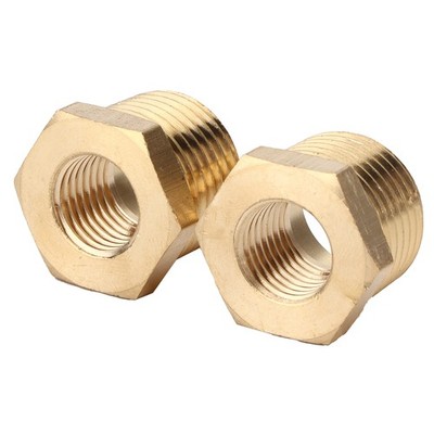 2x Brass Hex Reducer Bushing 1/2 NPT Male To 1/4 NPT Female Tube Hose Adapte SET