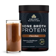 11/27 Ancient Nutrition Protein Powder Bone Broth, Chocolate, 20 Serving Tub