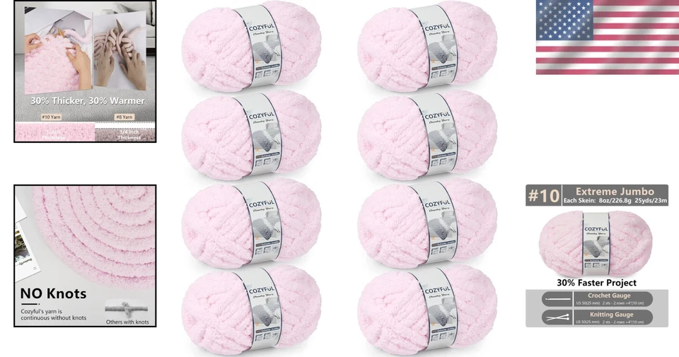 Пряжа для ручного вязания Jumbo Big Blanket — упаковка 8 шт. - Изображение 2 из 4