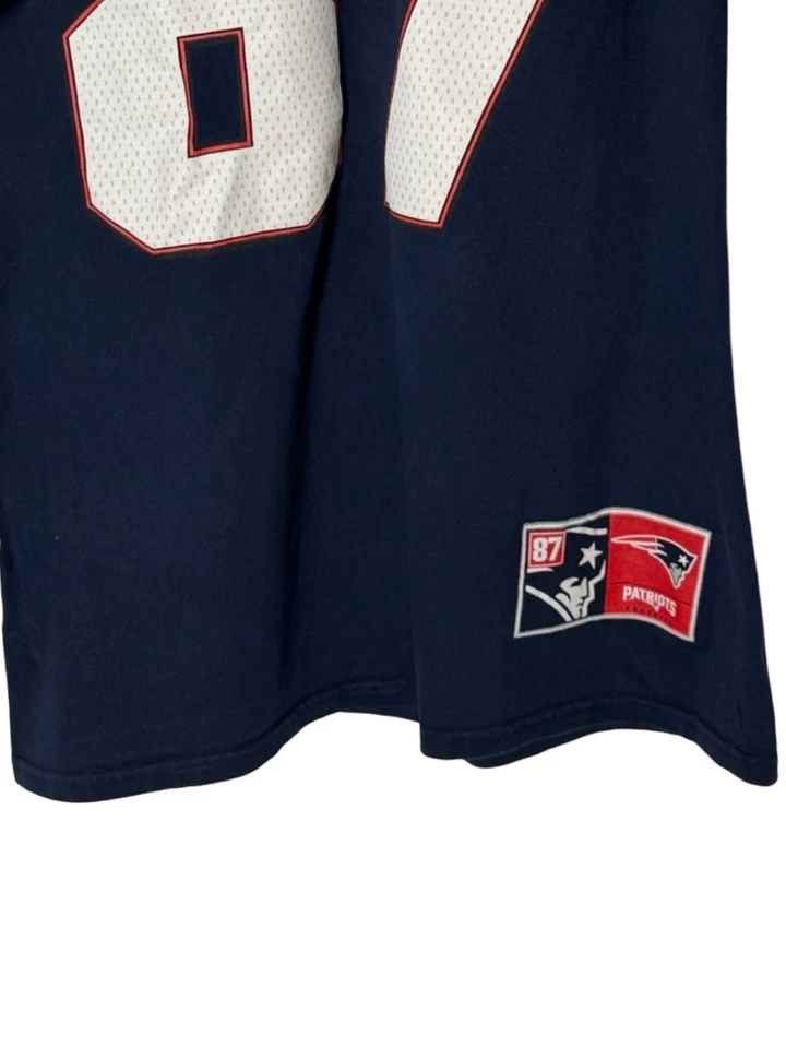 Camisa de algodón Gronkowski NFL para hombre talla grande azul suéter de los New England Patriots Foto 4 de 4