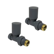 15mm Straight Radiator Valves Pair | Anthracite Heating Central Heating Fittings