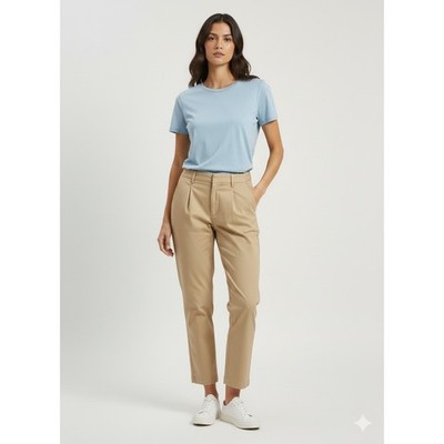 Wilfred Free High Waisted Pleated Cropped Trousers Khaki women Size 6