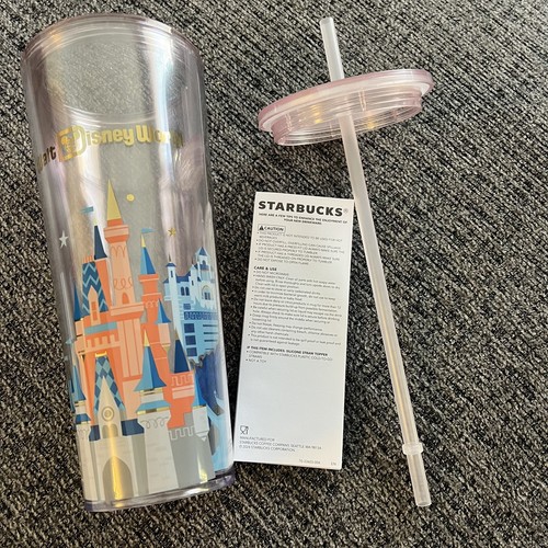 Disney Walt Disney World Cinderella Schloss Starbucks Becher mit Strohhalm Neu - Bild 5 von 5