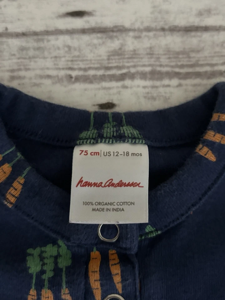 Body Henley bebé Hanna Andersson en zanahorias de algodón orgánico 12-18 meses Foto 3 de 4