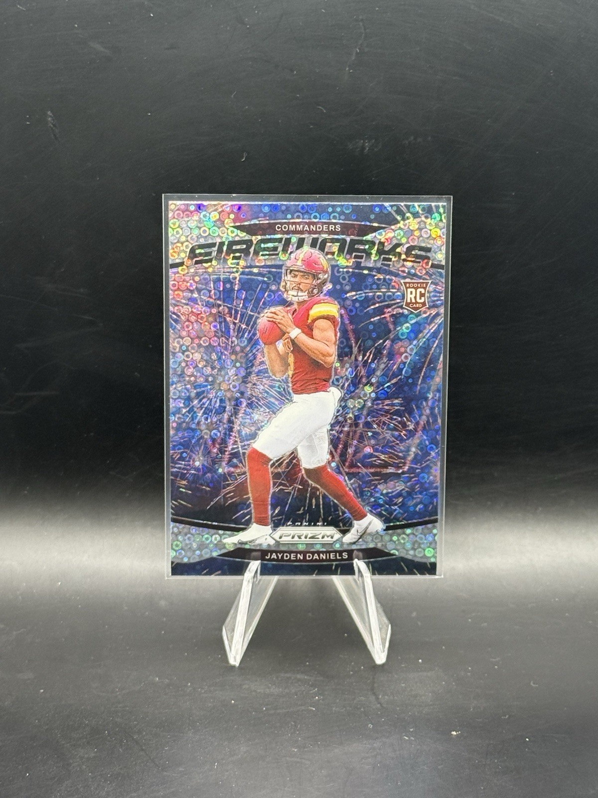 2024 Panini Prizm - Fireworks No Huddle Disco Prizm #24 Jayden Daniels (RC)
