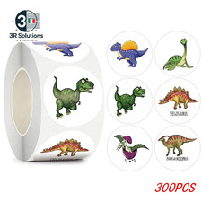 100-500 Pieces 1 '' Round Dinosaur Stickers for Kids Stickers Reward Inse