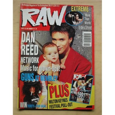 DAN REED NETWORK RAW NO.75 MAGAZINE JULY 6 1991 DAN REED COVER WITH MORE INSIDE 
